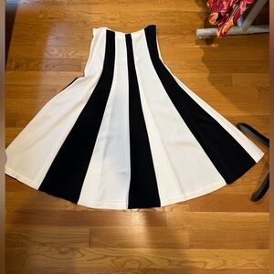 Black and White Striped Women's Skirt